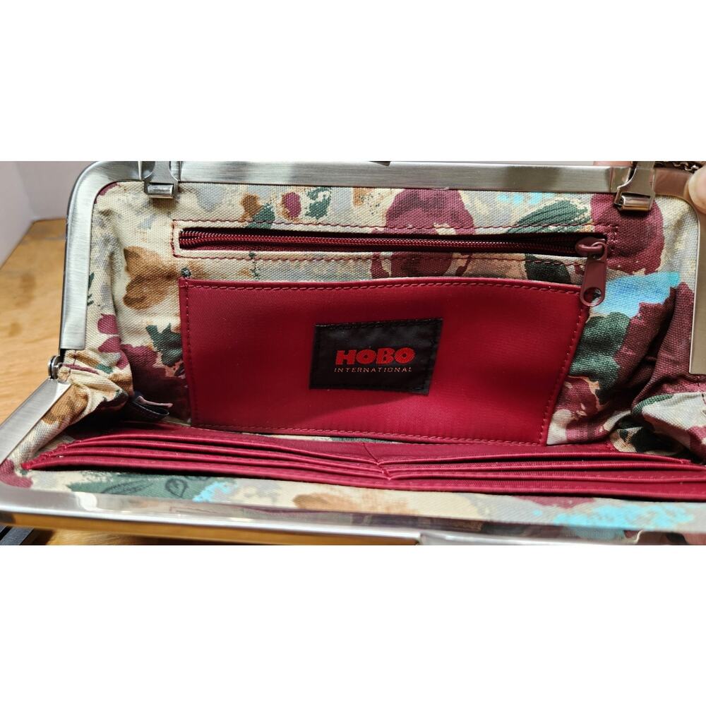 HOBO International Hayward Bronze Metalic leather Clutch 3 Chain Handle See Pics - Picture 4 of 6